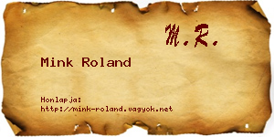 Mink Roland névjegykártya